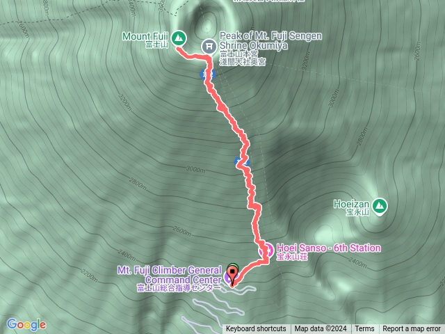 20240905富士山富士宮線（五合目-劍峰）；沒有路線可以選預覽圖