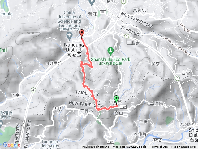 捷運麟光站到鹿窟茶試場之土庫岳 大坪 風格山莊 南港墓園 福音山莊 三角木山 四分子古道