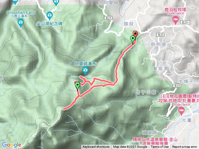 阿里磅瀑布與竹子山北北峰