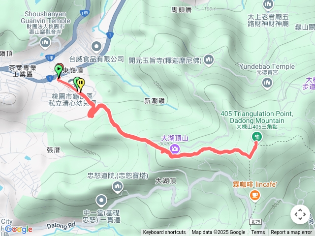 新嶺步道大湖頂山大棟山405高地