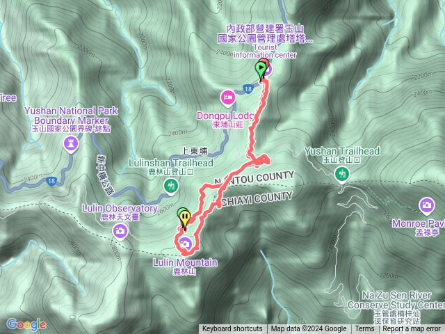 塔塔加遊客中心東埔大草原步道大鐵杉麟趾山口鹿林山莊鹿林山麟趾山鞍部麟趾山口大鐵杉塔塔加遊客中心