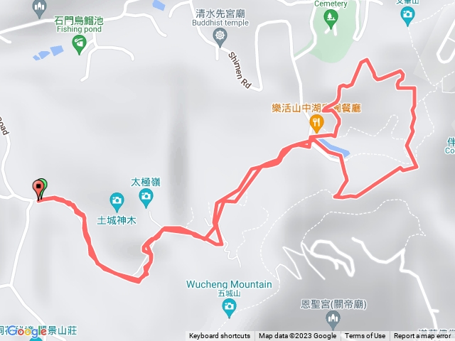 石門路70號登山口-直上山中湖-繞湖一大圈-原路返回70號登山口