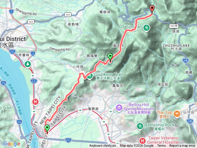 台北大縱走第一段沿路撿山頭預覽圖