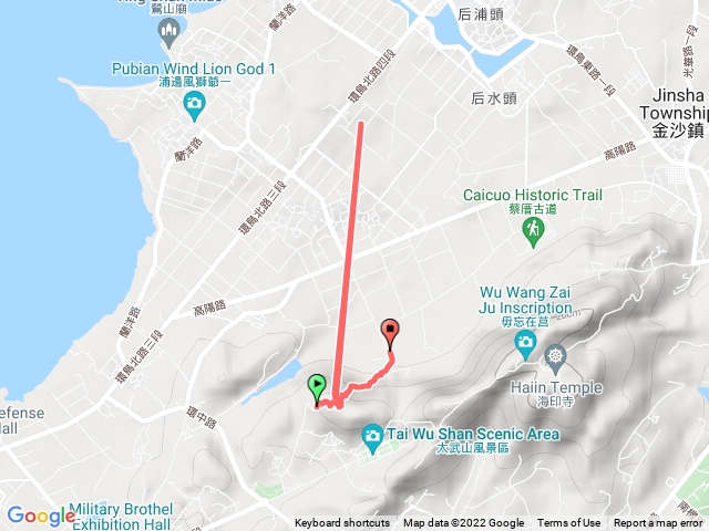 植物園飲水思源牆至南風隙古道登山口