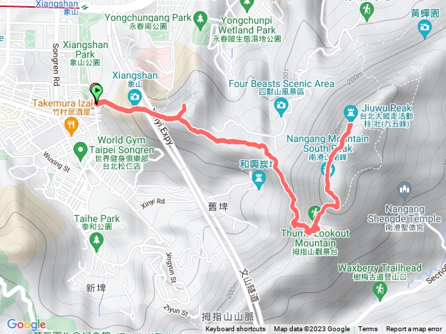 簡單駭客 象山-拇指山-南港山-九五峰-超然亭-象山下山