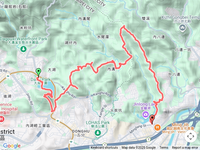 東湖八連峰縱走(大湖公園~白鷺鷥山~康樂山~明舉山~内溝山~内溝山北峰~老鷲尖山~老鷲尖南峰~學頭坡山~金龍湖)