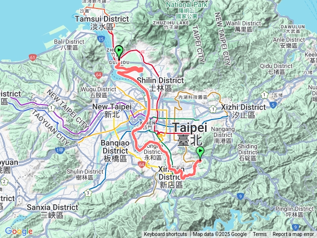 【騎Ubike】臺北大縱走第八段：捷運動物園站至捷運關渡站預覽圖