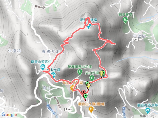 觀音山-凌雲寺-北橫1,2段-旺寮-牛寮浦-山屋-眾樂園-土路-O型(2020/08/22)