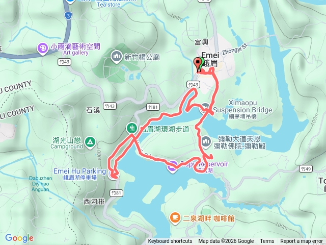 峨嵋湖環湖步道ㄧ圈預覽圖