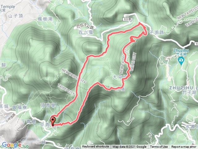 清天宮→大屯西南峰、西峰、南峰、助航站→二子坪