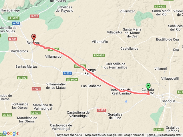 法國之路D21-Calzada → Reliegos