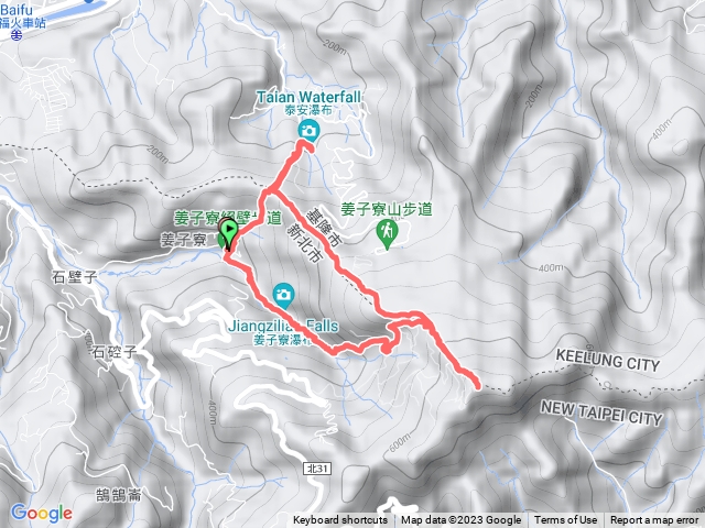 姜子寮絕壁、姜子寮山、旗尾崙山、泰安瀑布O型