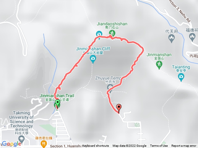 金面山（環山路登山口、竹月寺登山口）