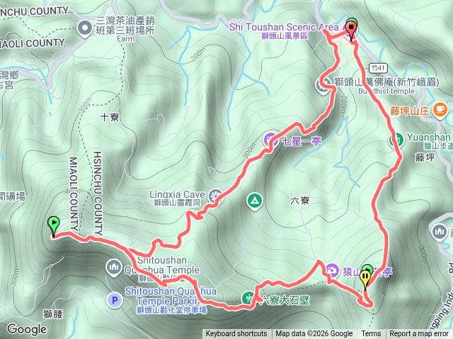 獅山古道上獅頭山、猿山、下藤坪步道O繞預覽圖