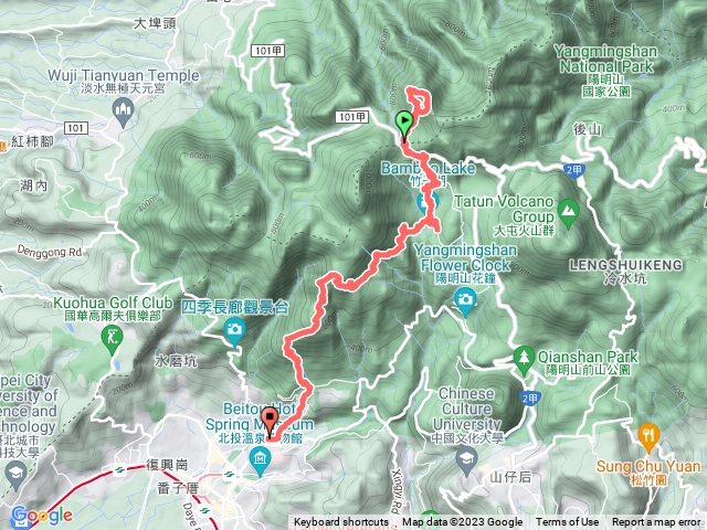 小觀音山西峰→竹子湖→中正山步道