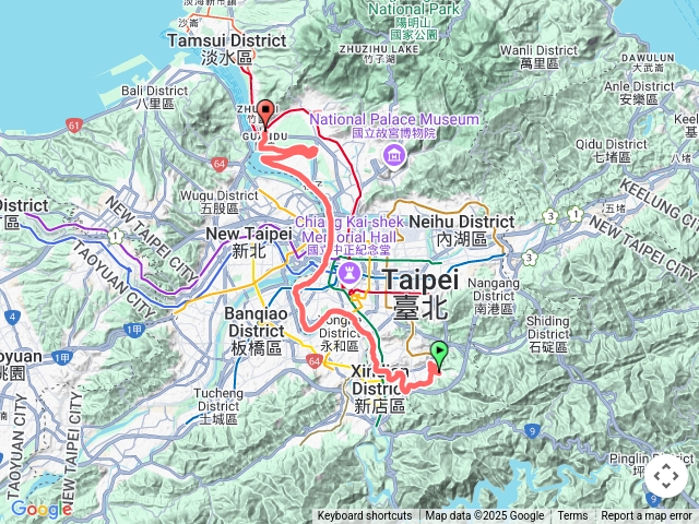 【任務一】ok-2025臺北大縱走臺北大縱走第八段：捷運動物園站至捷運關渡站[河濱自行車道]202503011731
