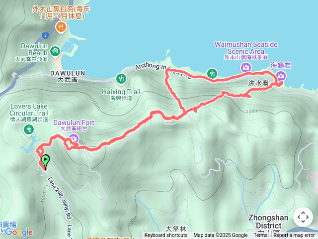 情人湖、大武崙山、中山峽谷、國旗嶺、海龜岩