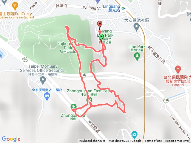 富陽公園-福州山-中埔山-中埔山東峰-O型路線