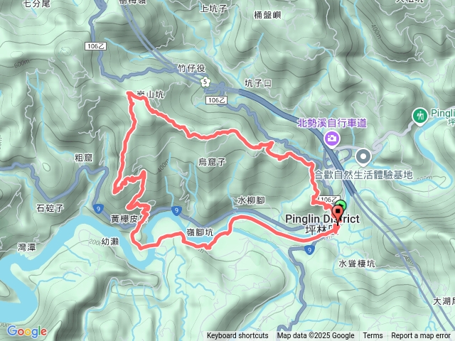 坪林老街-水柳腳步道-烏窟子山-崩山坑保甲路-黃櫸皮寮山-𩻸魚堀溪自行車道O型ft.藍天隊除草