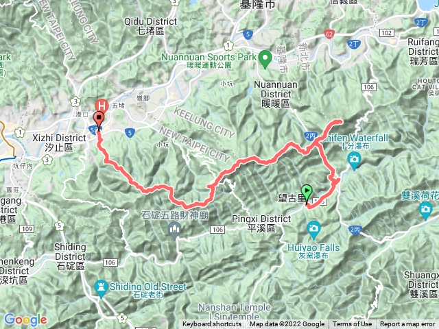 五四縱走(望古車站-十分車站-五四縱走-汐止車站）
