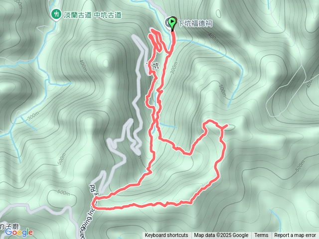 北42 26.5K、下坑古道左線、柑腳山、柑腳山山腰古道、黃德公、下坑古道右線(林家古厝)