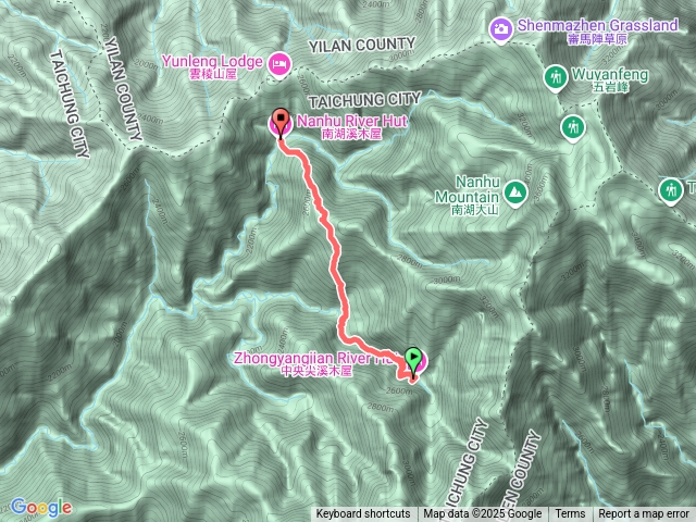 北一段(D6中央尖溪山屋南湖溪營地)