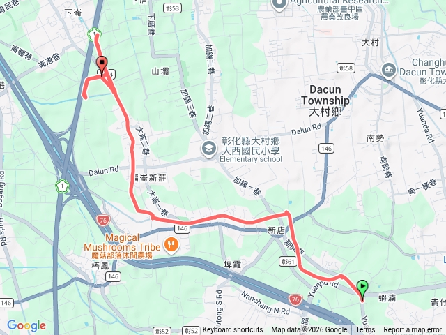 八堡圳水域圖 大村