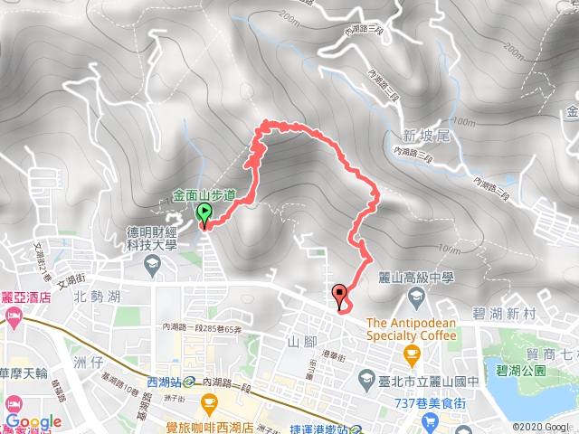 金面山(環山路一段136巷進，環山路二段68巷出)