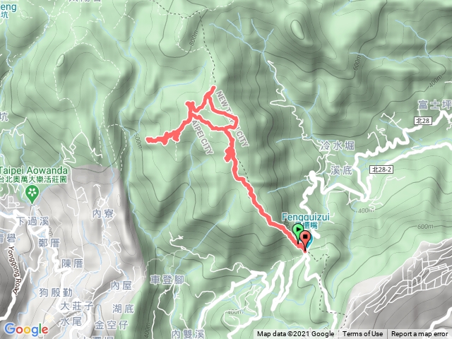 北頂山>高頂山>高頂山西南峰>北五指山>杏林山>頂山>頂山西南峰>香對山連走8連峰