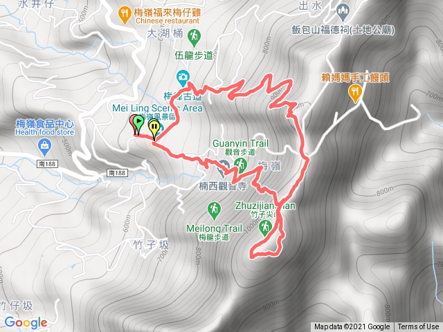 竹子尖山步道，二層坪停車場，梅嶺，觀音步道，梅峰，竹子尖山