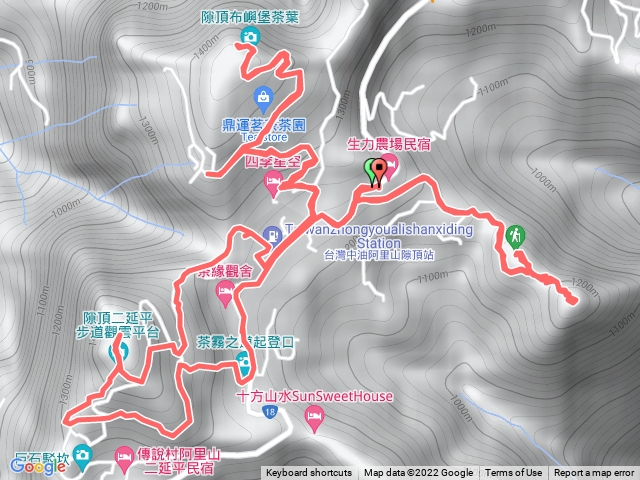 二延平山、隙頂山、隙頂山東南峰、1277峰，順走二延平步道、茶霧之道