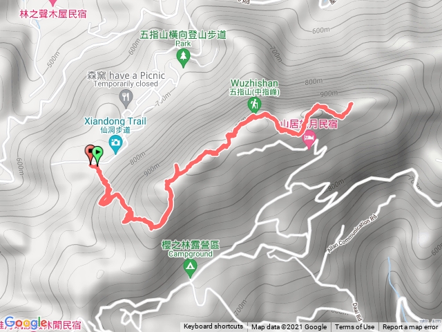 2021-08-12五指山五指原路去回