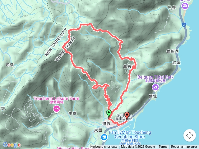 龜山車站、北關農場、740峰、叢雲山、龜山車站
