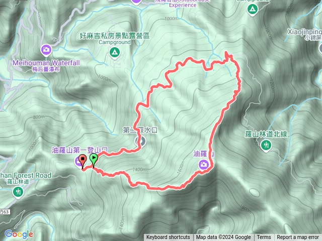 油羅山登山口一進三出