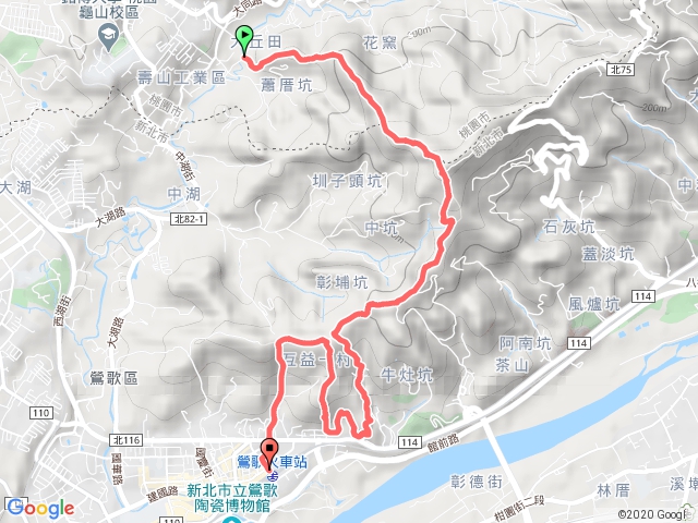 福源山->二坑步道->鶯歌石->鶯歌火車站