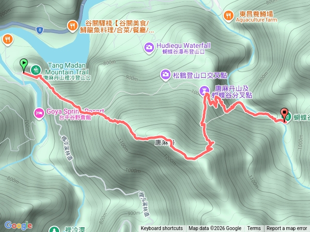 蝴蝶谷瀑布裡冷