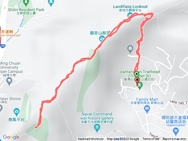 通北街上劍潭山