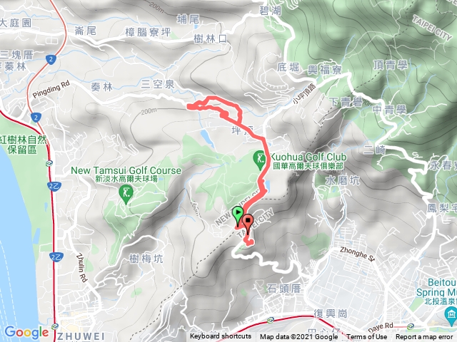 20210718北投仙掘池-三空泉步道-稻香山-稻中公園-新興公園(騎車爬山)