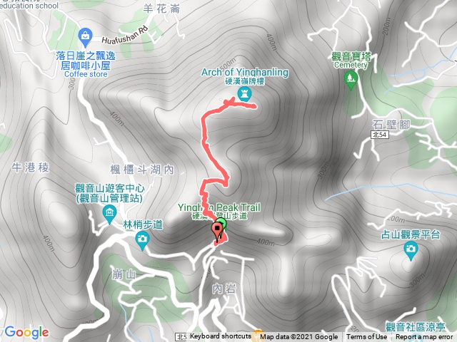 觀音山旅遊服務中心到硬漢嶺