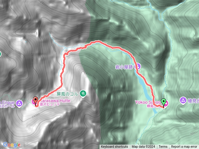 橫尾至涸沢山屋