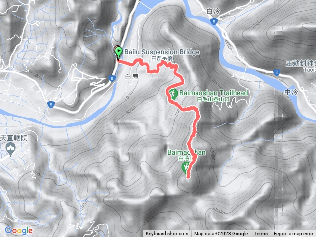 白毛山（白鹿吊橋來回）