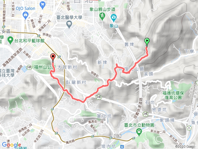 大台北南縱走象山進福州山公園出