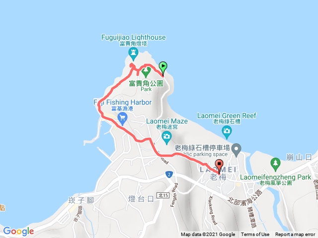 老梅綠石槽，富貴角燈塔