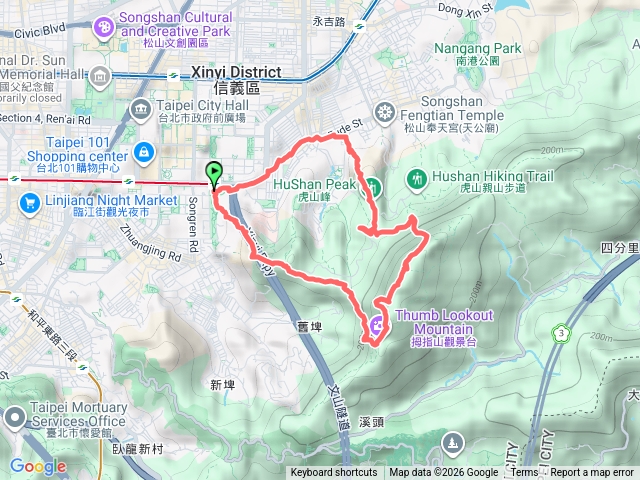 象山站~虎山峰~豹山峰~1號攀岩~九五峰~南港山~4號攀岩~5號攀岩~象山峰~象山站預覽圖