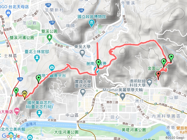 劍潭步道＋金面山步道＋大斜面岩石＋清朝打石場