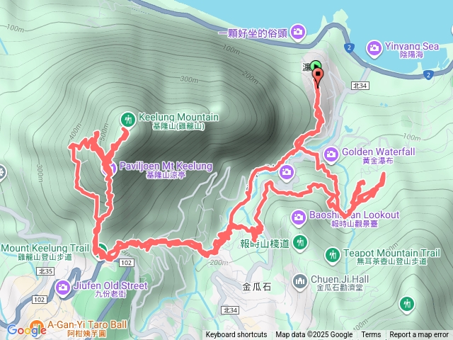 山尖古道，三層橋，基隆山，水圳道，無言山丘，黃金瀑布瀑頂，廉洞國小預覽圖