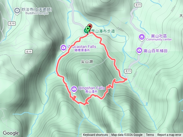 青山瀑布、尖山湖O繞預覽圖