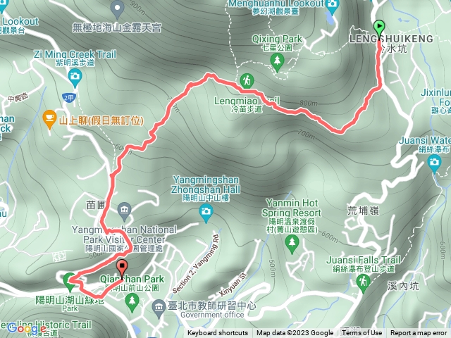 冷水坑-冷苗步道-苗圃-陽金人車分-總站