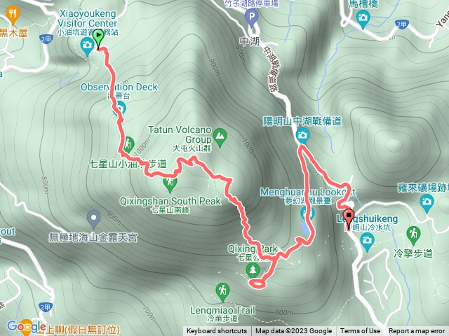 七星山主峰、東峰、夢幻湖