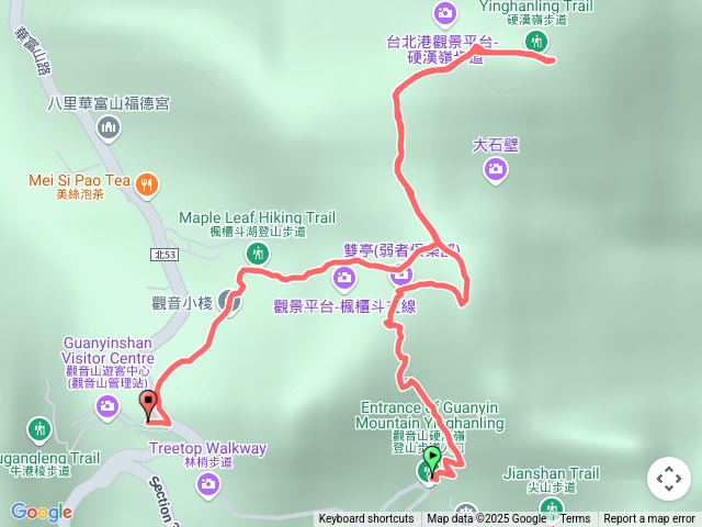 硬漢嶺登山步道從楓櫃斗湖步道出